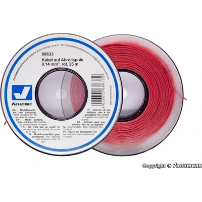 Viessmann Kabel na cívce červený 25 m 0,14 mm 68633