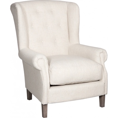 Solenzara Francis Armchair loose seat s knoflíky NC-733-B7 Látkové čelounění TC-071 / Graywash L.Oak P815A
