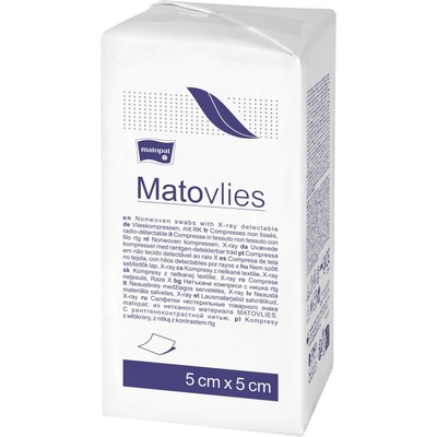 Matopat Matopat Matovlies Kompresy z netkanej textílie s RTG niťou 100 kusov 5 x 5 cm 4 40 g
