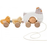Viga Toys Дървена играчка за дърпане Viga Toys - PolarB, кокошка с пиленца (44285)