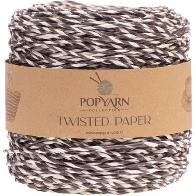 POPYARN Papírová příze Twisted paper B513 - bílá, 250g 255m