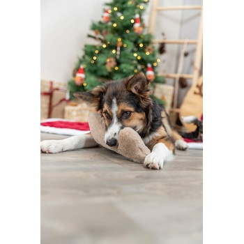 Trixie Xmas Bone plyšová s pískatkom 24 cm
