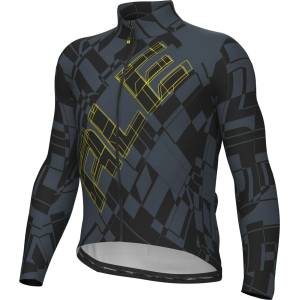 Alé Фланелка с дълъг ръкав за колоездене Alé Pragma Schema L/S Jersey Cycling jersey - Black (056-4346-0115)