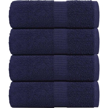 vidaXL Кърпи за гости FROGN 4 бр. тъмносини 30x50 см 360 г/м2 (136780)