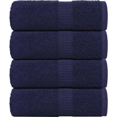 vidaXL Кърпи за гости FROGN 4 бр. тъмносини 30x50 см 360 г/м2 (136780)