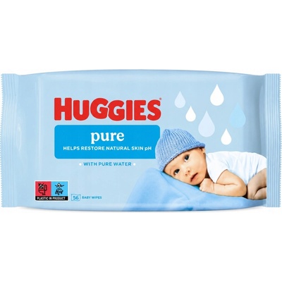Huggies Pure hypoalergénne detské vlhčené utierky 56 ks
