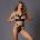 Allure Crazy for You Two Piece Harness Open Bra Set Black S/M