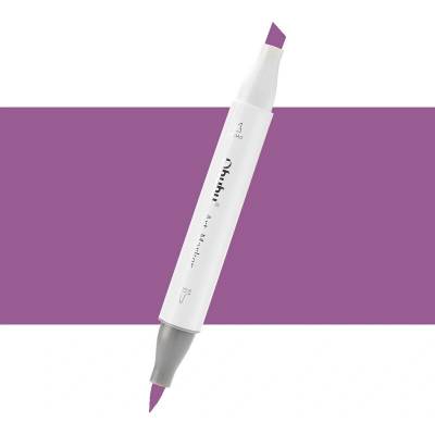Lihová fixa OHUHU oboustranná Brush & Chisel, Dark Violet (V080)