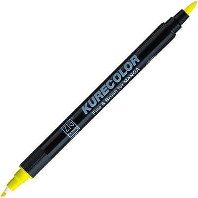 Lihová fixa KURETAKE ZIG Kurecolor Fine & Brush, Lemon Yellow (102)