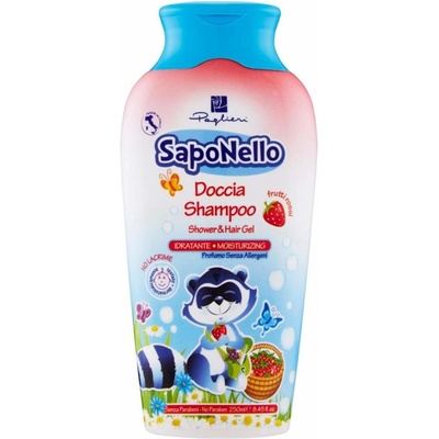SapoNello dětský sprchový gel a šampon 2v1 s vůní jahod 250 ml