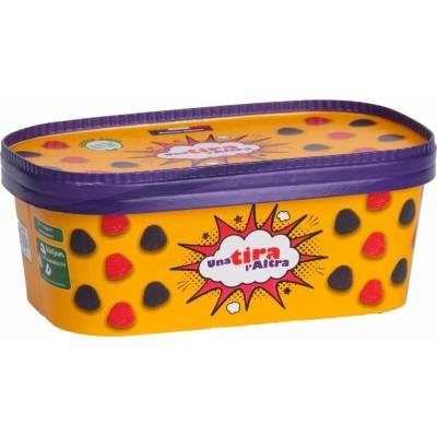 Una Tira L'Altra želé bonbóny malina a ostružina v cukrových perličkách, 460 g