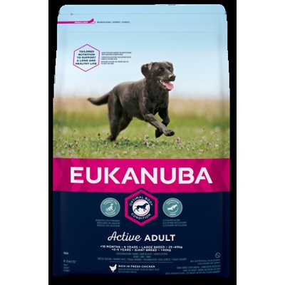 EUKANUBA Euknanuba Adult Medium Dog - Пълноценна суха храна за израснали кучета над 12 месеца от средни породи, с пилешко и пуешко месо, 3 кг