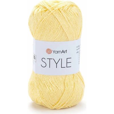 Pletací / háčkovací příze YarnArt STYLE 656 světle žlutá, jednobarevná, viskózová, 50g/185m