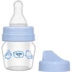 Wee Baby Стъклено шише Wee Baby Mini, с 2 накрайника, 30 ml, синьо (792) - ozone