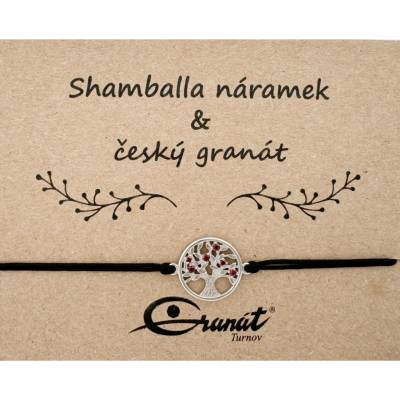 Granát Turnov Český granát stříbrný náramek Shamballa 010 černá