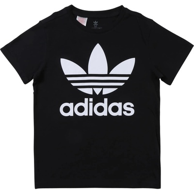 Adidas Тениска 'Trefoil' черно, размер 152