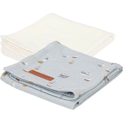 Little Dutch swaddle Námořnický záliv / Pure Soft White 2 ks