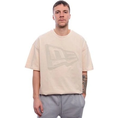 New Era triko Flag Oversized Tee Cream Grey