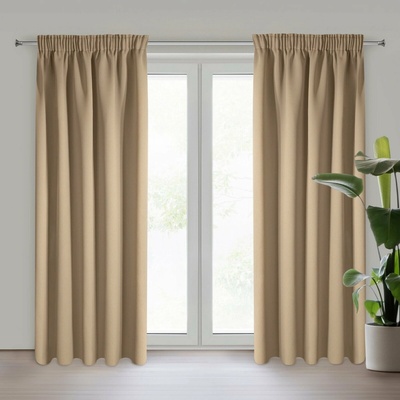 EUROFIRANY ZATEMŇOVACÍ ZÁVĚS NA PÁSCE ADLEY 135X270 CM BÉŽOVÁ