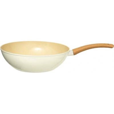 5five Simply Smart Wok s dřevěnou rukojetí HARMONY, 28,5 cm béžová