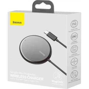 Image 1 of Baseus Безжично зарядно Baseus Simple Mini 15W с MagSafe за iPhone 12 Бял (455942)