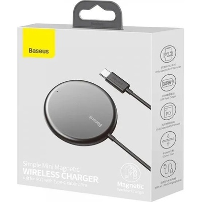 Baseus Безжично зарядно Baseus Simple Mini 15W с MagSafe за iPhone 12 Бял (455942)