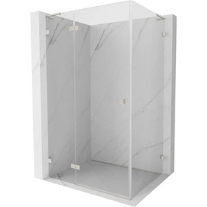 Mexen Lunar L лява отваряема душ кабина 85 x 80 см, прозрачна, четкан никел (834L-085-080-97-00-L)
