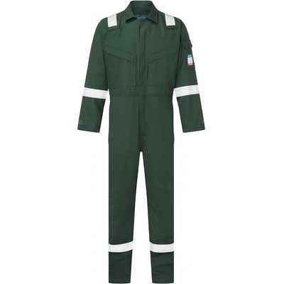Portwest bizflame plus lightweight fr28 / Огнеупорен светлоотразителен гащеризон, антистатичен - тъмнозелен xs (fr28gnrxs)