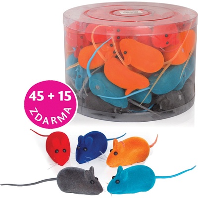 Hračka kočka Myška Semiš 60ks tubus