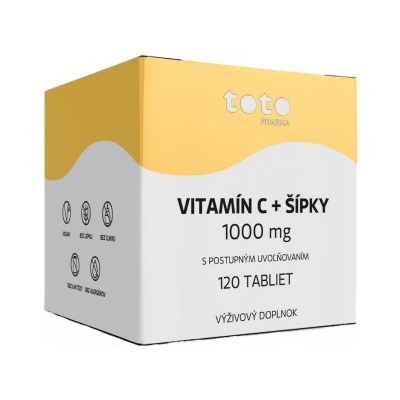 Toto Vitamín C 1000 mg + šípky s postupným uvoľňovaním 120 tabliet