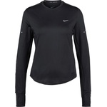 Nike Дамска тениска Nike Women's Swift DF UV Long-Sleeve Crew Running Top Running shirt - Black / Reflective Silver (916-4637-0113)