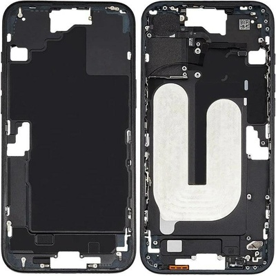 Středový rám iPhone 16 černý + boční tlačítka IPH0883
