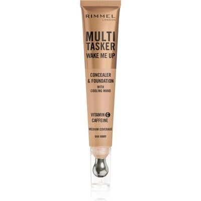 Rimmel Multi-Tasker Wake Me Up грим и коректор за озаряване на лицето цвят 40 Ivory 20ml