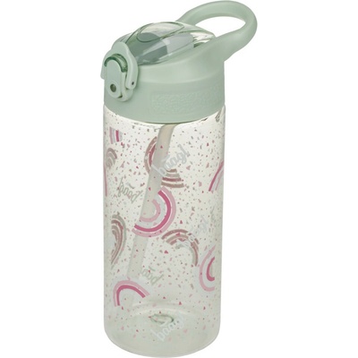 Baagl tritanová fľaša na nápoje so slamkou Dúha, 500 ml