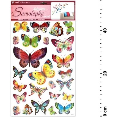 Anděl 10141 samolepící dekorace barevní motýli 53x29cm – Zboží Dáma