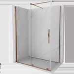 Mexen Velar плъзгаща се душ кабина 150 x 90 см, прозрачна, розово злато (871-150-090-01-60)