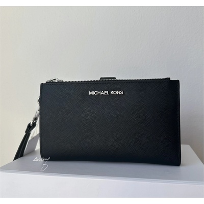 Michael Kors Jet set travel large double zip black černá se stříbrným