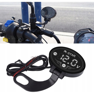 Motocyklový voltmetr LED Digitální 9-24V