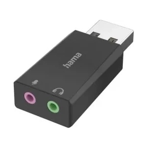 Hama Външна звукова карта USB-А, 2 x 3.5 mm аудио жак, стерео (HAMA-200323) - megamag Звукови карти