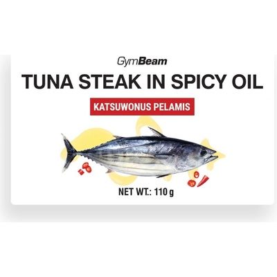 GymBeam Steak z tuniaka v pikantnom oleji 110 g