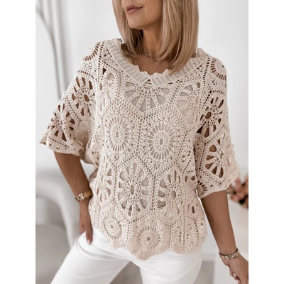 Fashionweek bavlněná krajková halenka boho UB-Acario bílá – Zbozi.Blesk.cz