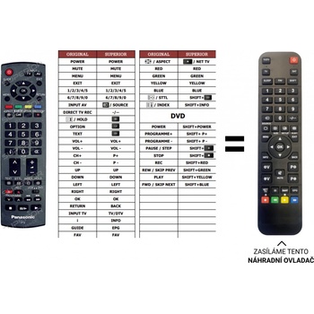 Dálkový ovladač Predátor Panasonic EUR7651110 (TV+DVD)