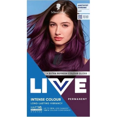 Schwarzkopf LIVE Intense Colour permanentná farba na vlasy odtieň U69 Amethyst Chrome 1 ks