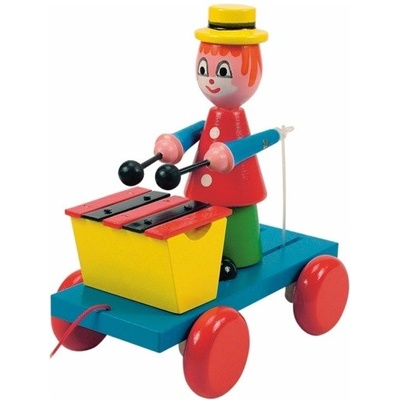Woodyland - Играчка за дърпане Клоун с ксилофон