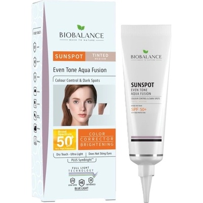 Biobalance Тониран крем за кожа с пигментни петна Aqua Fusion, SPF50+, 40 ml