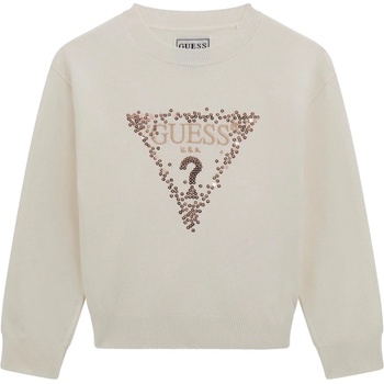 Guess Пуловер с дълъг ръкав Guess - Със златиста щампа, бял, 12 м (20254-K5BR04-Z2NQ2-G012-12M)