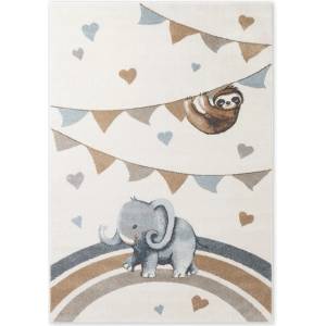 Villeroy & Boch Кремав детски килим 120x170 cm Walk like an Elephant Rainbow Party - Villeroy&Boch (106305-120x170)