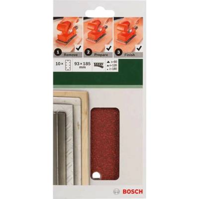 Bosch Papír brusný mix sada 10 ks, 93 x 185 mm