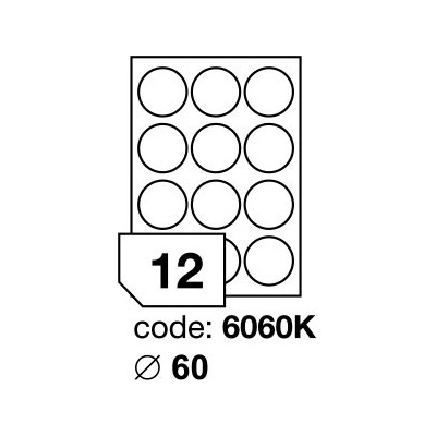 Rayfilm R0119.6060KD samolepící kulaté 60mm bílé lesklé laser 300 listů