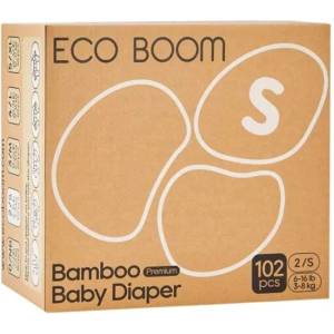 Eco Boom Бамбукови еко пелени Eco Boom Premium - Размер 2, 3-8 kg, 102 броя (ECO BOOM) - baby